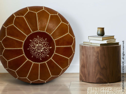 Genuine Leather Pouf Unstuffed - Moroccan Ottoman Footstool, Footrest Cover Boho Decor Bohemian Living Room, Bedroom, Kids Gift & Wedding Room Hand Stitched by Artisans Used As Hassock pouf ottoman hassock  hassocks and ottomans leather pouf hassock furniture pouf ottoman moroccan pouf pouf ottoman leather ottoman
